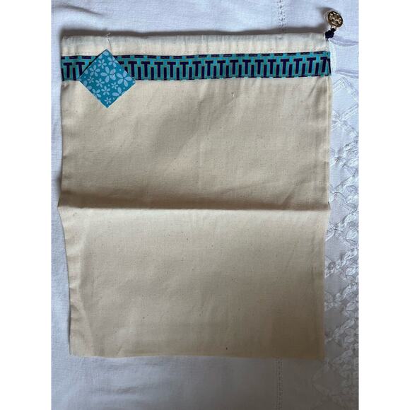Tory Burch Shoe Dust Bag Natural Beige Cinch Drawstring Close Storage 12 x 15 - Picture 4 of 6